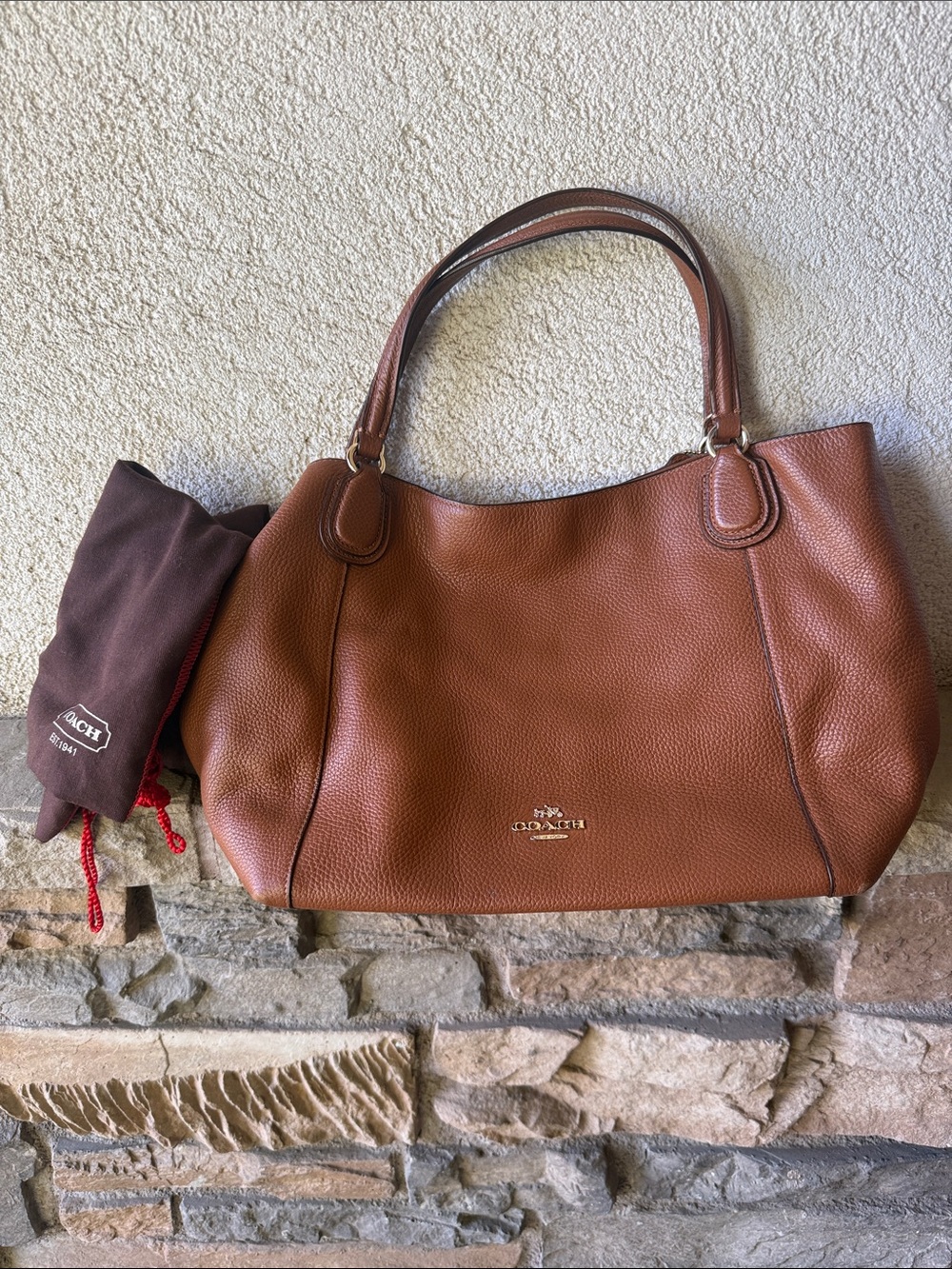 Brown Coach leather purse